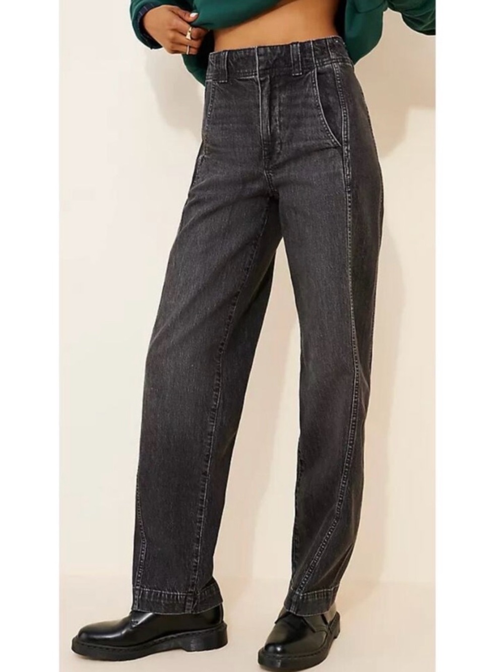 Madewell Tapered denim trouser Washed Black Straight-Leg High-Rise Jeans